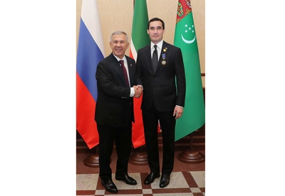 The President of Turkmenistan met with the Head of the Republic of Tatarstan of the Russian Federation