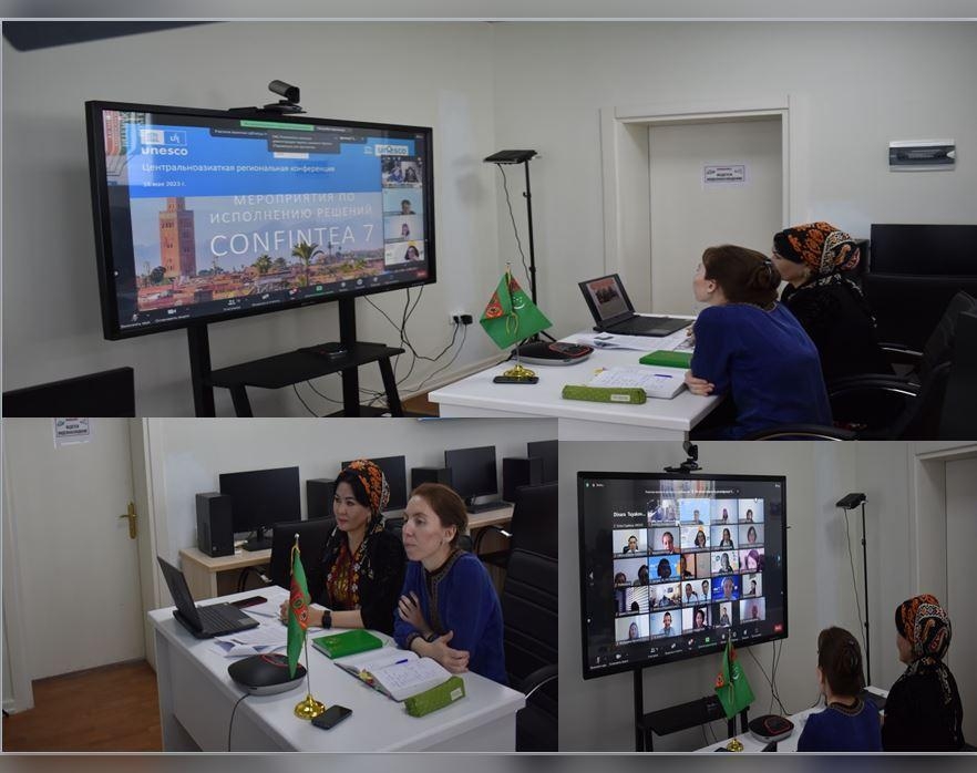 Merkezi Aziýada Uly ýaşlylar bilimi boýunça ýedinji halkara konferensiýasynyň "CONFINTEA VII" onlaýn duşuşygy geçirildi