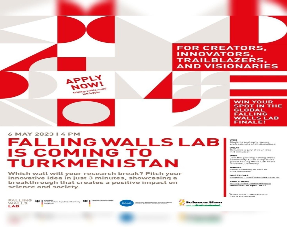 «Falling Walls Lab» ýaşlary halkara ylmy-barlag bäsleşigine gatnaşmaga çagyrýar