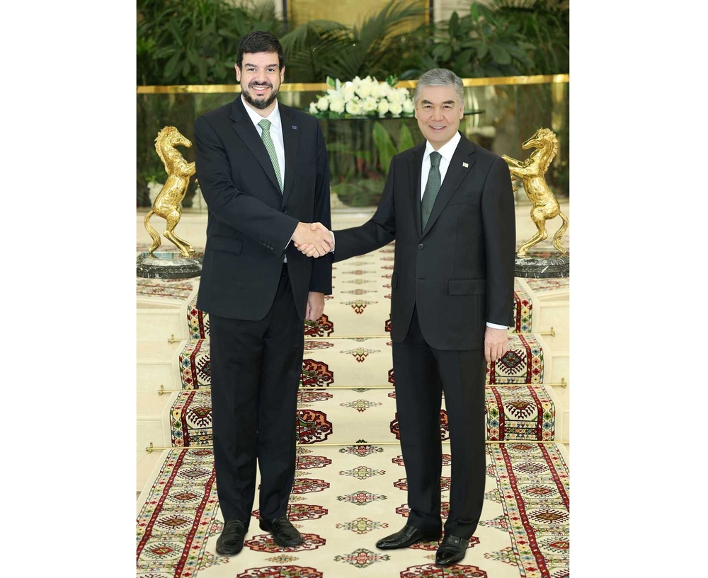 Hero-Arkadag Held a Meeting with the Chairman of the Board of Directors of the Euronews TV Company, Pedro Vargas David