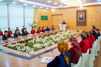 A POLITICAL MEETING WAS HELD WITH THE PARTICIPATION OF DEPUTIES OF THE MEJLIS OF TURKMENISTAN