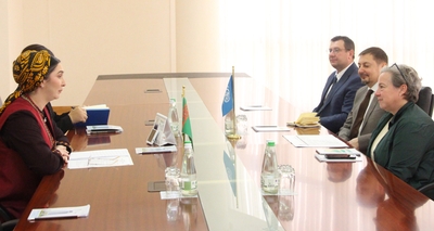 A meeting with the delegation of the UN Human Settlements Programme (UN-Habitat) was held at the MFA of Turkmenistan