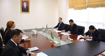 Meeting with the Ambassador of Uzbekistan held at the Ministry of Foreign Affairs of Turkmenistan