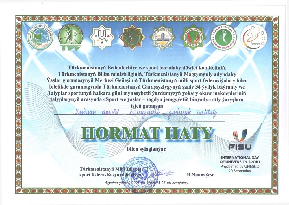 “Sport we ýaşlar — sagdyn jemgyýetiň binýady” atly köpçülikleýin sport ýaryşy