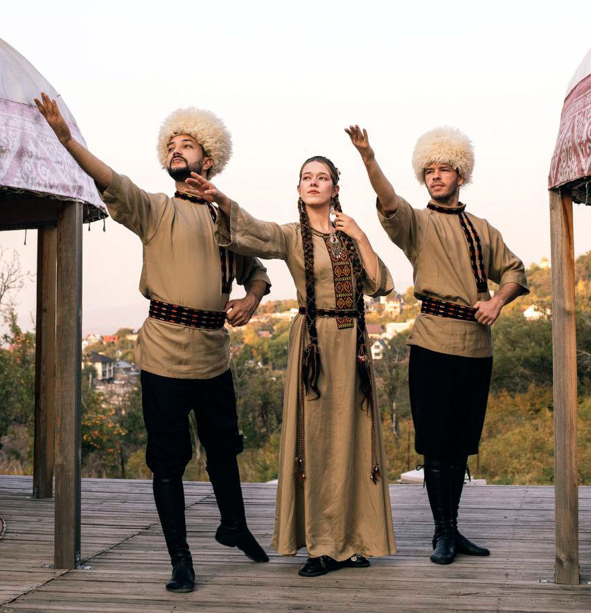 Dancers from Turkmenistan performed at an Intercultural dance event in Almaty