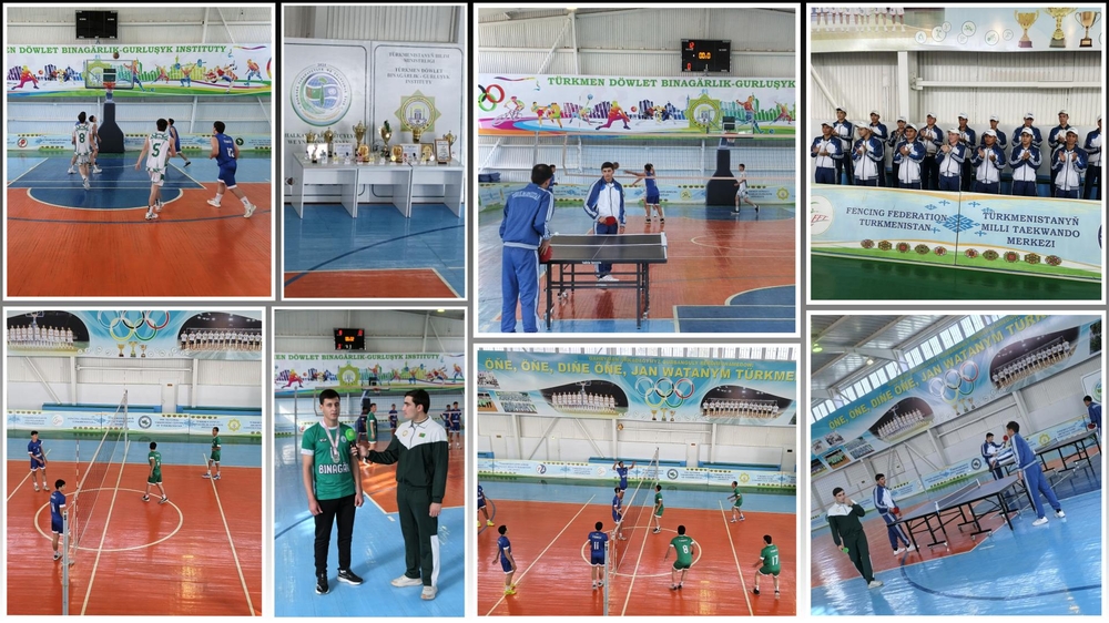 Demonstration of sports skills for students, jointly organized by the Student Sports Club and the Department of "Physical Education" at the Turkmen State Architecture and Construction Institute