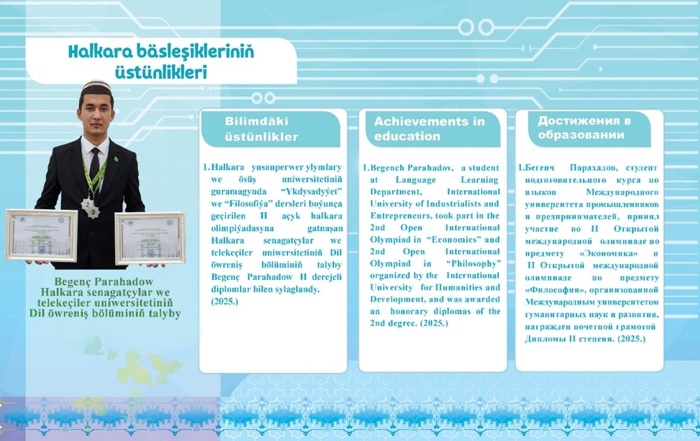 Halkara bäsleşikleriniň üstünlikleri