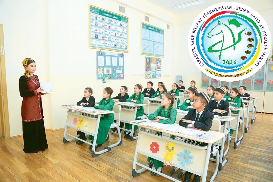 Türkmenistanda okuw ýylynyň ikinji ýarymynyň ilkinji sapagy ýylyň şygaryna bagyşlandy