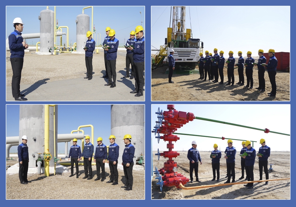  Ýagşygeldi Kakaýew adyndaky Halkara nebit we gaz uniwersitetiniň mugallymlary we talyplary Goturdepe nebit-gaz käninde göçme okuw sapagyny geçirdiler