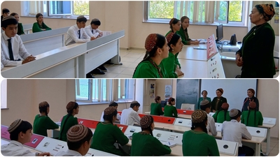 Aşgabat şäheriniň 116-njy orta mekdebinde  ”Garaşsyz, Baky Bitarap Türkmenistan-bedew batly at-myradyň mekany ýylynda bilim özgertmeleri rowaçlanýar” ady bilen geçirilen halypa-şägirt sapagy