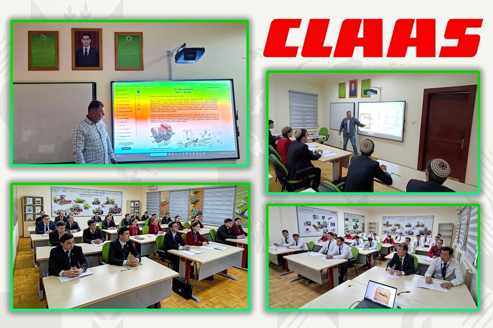 Türkmen oba hojalyk uniwersitetinde täze «CLAAS» kombaýnlaryny öwrenmek boýunça maslahatlar geçirildi