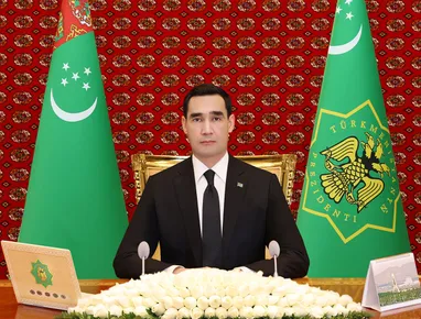 The Honored President Received the Jubilee Medal of Turkmenistan "On the 300th Anniversary of Magtymguly Pyragy" and a Set of Commemorative Badges